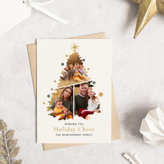 エレガントなクリスマスツリー４　家族のニュース写真 シーズンカード