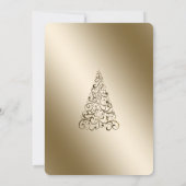 エレガントなクリスマスツリー、クリスマス・パーティ 招待状 (裏面)