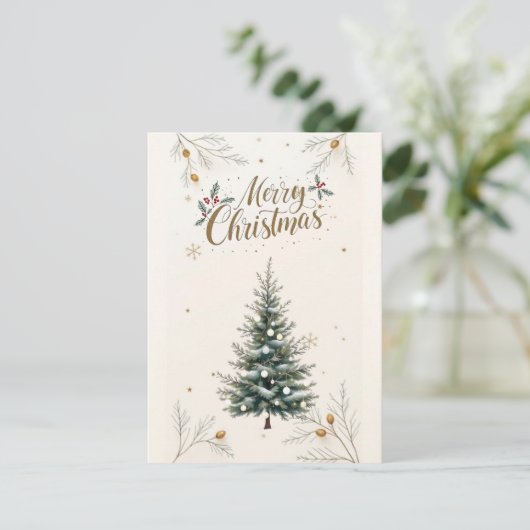 エレガントなクリスマスツリー & "メリークリスマス" カード。 招待状 (スタンド正面)