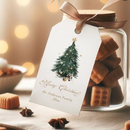 エレガントなクリスマスツリー メリークリスマス ギフトタグ
