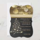 エレガントなクリスマスツリー、会社のクリスマスパーティー 招待状 (正面)
