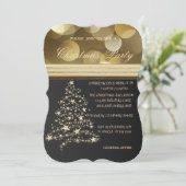 エレガントなクリスマスツリー、会社のクリスマスパーティー 招待状 (スタンド正面)