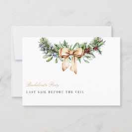 エレガントなクリスマスデコ バチェロレッテパーティーカード 招待状