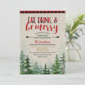 エレガントなクリスマスパーティーのお誘い Eat, Drink and Be Merry 招待状 (スタンド正面)