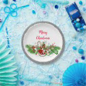 エレガントなクリスマスパーティーのグリーンとグリッター ペーパープレート (パーティー)