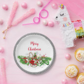 エレガントなクリスマスパーティーのグリーンとグリッター ペーパープレート (パーティー)