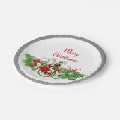 エレガントなクリスマスパーティーのグリーンとグリッター ペーパープレート (アングル)