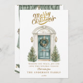 エレガントなクリスマスパーティーのホリデーカード シーズンカード (正面/裏面)