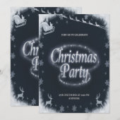 エレガントなクリスマスパーティーの招待状 シーズンカード (正面/裏面)