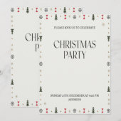 エレガントなクリスマスパーティーの招待状 シーズンカード (正面/裏面)