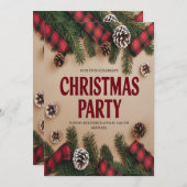 エレガントなクリスマスパーティーの招待状 シーズンカード (正面/裏面)