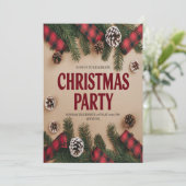 エレガントなクリスマスパーティーの招待状 シーズンカード (スタンド正面)
