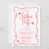 エレガントなクリスマスパーティーの招待状 シーズンカード (正面)