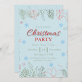 エレガントなクリスマスパーティーの招待状 シーズンカード (正面/裏面)