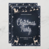エレガントなクリスマスパーティーの招待状 シーズンカード (正面/裏面)