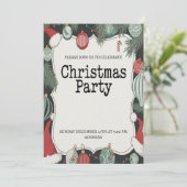 エレガントなクリスマスパーティーの招待状 シーズンカード (スタンド正面)