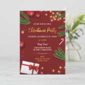 エレガントなクリスマスパーティーの招待状 招待状 (スタンド正面)