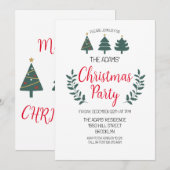 エレガントなクリスマスパーティーの招待状 招待状 (正面/裏面)