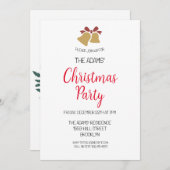 エレガントなクリスマスパーティーの招待状 招待状 (正面/裏面)