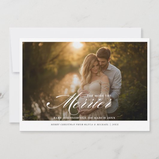 エレガントなクリスマスプレグナンシー写真 シーズンカード (正面)