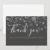 エレガントなクリスマスホリデーの雪の結晶 お礼 サンキューカード (正面/裏面)