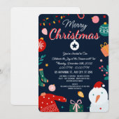 エレガントなクリスマスホリデーグリーティングカード 招待状 (正面/裏面)