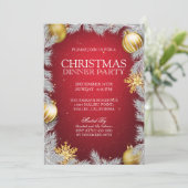 エレガントなクリスマスホリデーディナーパーティーの招待状 招待状 (スタンド正面)