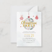 エレガントなクリスマスホリデーパーティーの招待状 ノートカード (正面)
