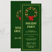 エレガントなクリスマスホリデーパーティーの招待状 招待状 (正面/裏面)