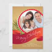 エレガントなクリスマスホリデー写真カード シーズンカード (正面)