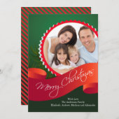 エレガントなクリスマスホリデー写真カード シーズンカード (正面/裏面)