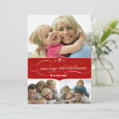 エレガントなクリスマスホリデー家族写真カード シーズンカード (スタンド正面)