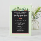 エレガントなクリスマスホリデー フローラル オープンハウスパーティ 招待状 (スタンド正面)