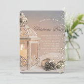 エレガントなクリスマスボールとランタンが特徴のホリデーパーティー招待状, エレガントなクリスマスボー 招待状 (スタンド正面)