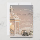 エレガントなクリスマスボールとランタンが特徴のホリデーパーティー招待状, エレガントなクリスマスボー 招待状 (正面)