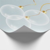 エレガントなクリスマスボール ブルー ホリデー ラッピングペーパー (角)