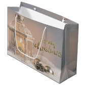 エレガントなクリスマスボール、ランタン ホリデー ラージペーパーバッグ (正面アングル)