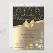 エレガントなクリスマスボール、企業のクリスマスパーティー 招待状 (正面)