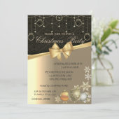 エレガントなクリスマスボール、企業のクリスマスパーティー 招待状 (スタンド正面)