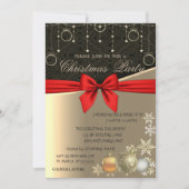 エレガントなクリスマスボール、企業のクリスマスパーティー 招待状 (正面)