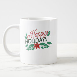 エレガントなクリスマスマグカップ - クラシックなホリデーコーヒー＆T ジャンボコーヒーマグカップ
