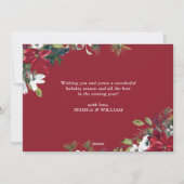 エレガントなクリスマスミストレットのポインセチアの挨拶 シーズンカード (裏面)