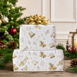 エレガントなクリスマスミュージックベル ラッピングペーパー
