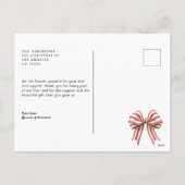 エレガントなクリスマスリボン　クリスマスホリデー シーズンポストカード (裏面)