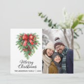 エレガントなクリスマスリースのホリデーシーズン シーズンカード (スタンド正面)