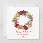 エレガントなクリスマスリース シーズンカード (正面)