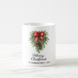 エレガントなクリスマスリース ホリデー コーヒーマグカップ