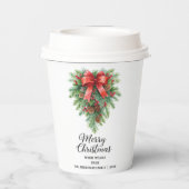 エレガントなクリスマスリース ホリデー 紙コップ (裏面)