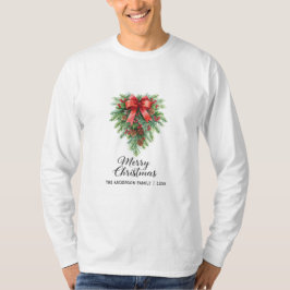 エレガントなクリスマスリース ホリデー Tシャツ