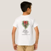 エレガントなクリスマスリース ホリデー Tシャツ (裏面フル)